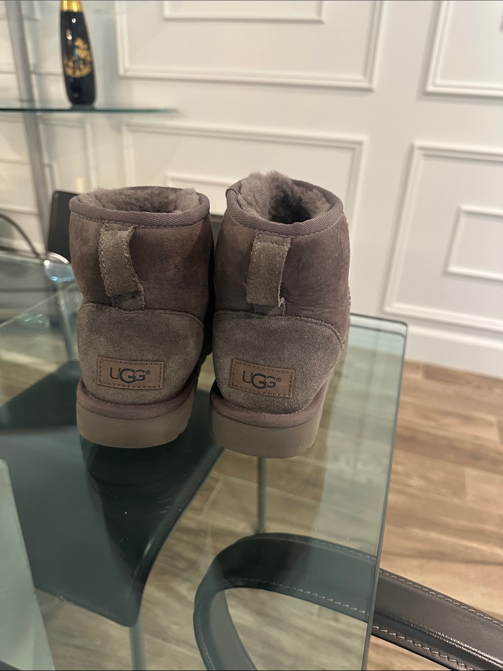 UGG Chestnut Short Suede Shearling Booties
